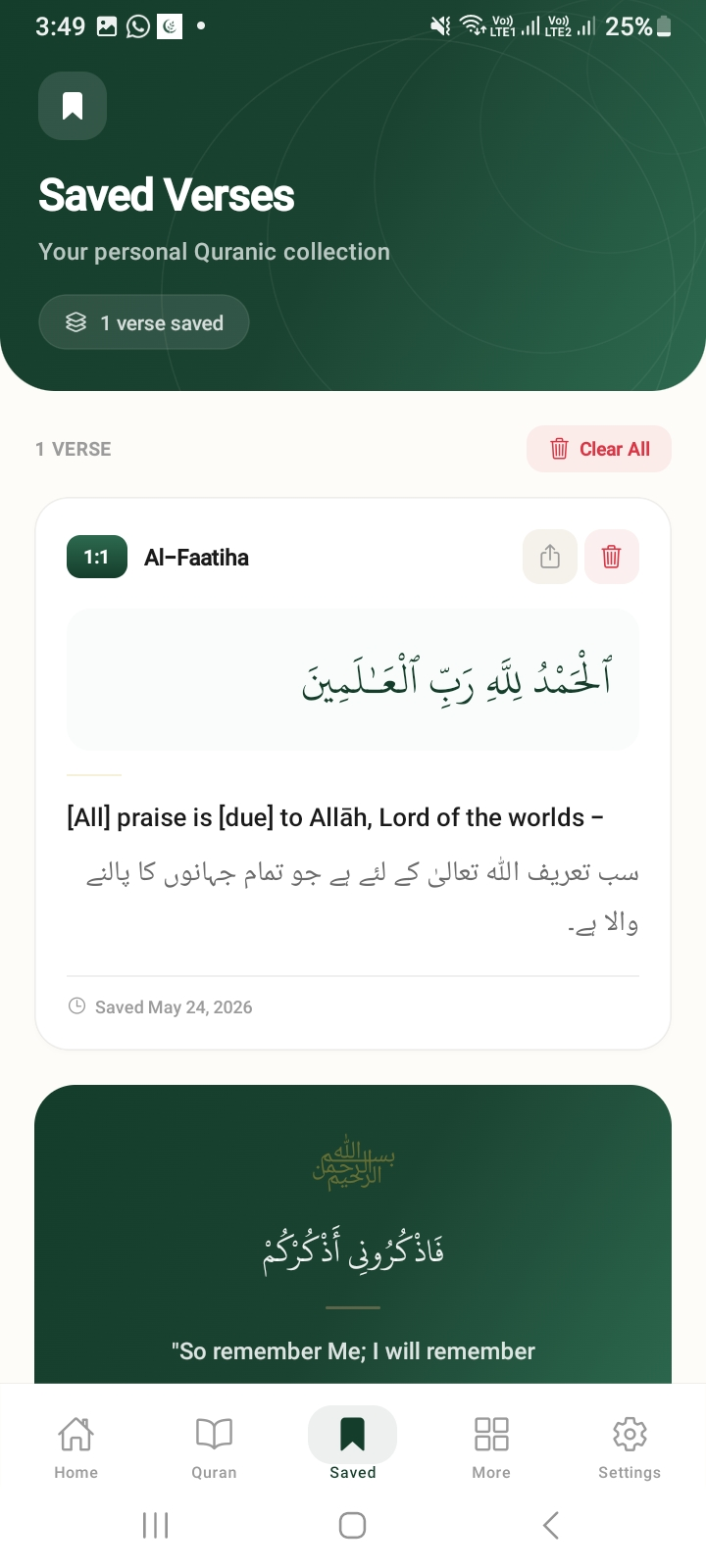 Saved Verses screenshot